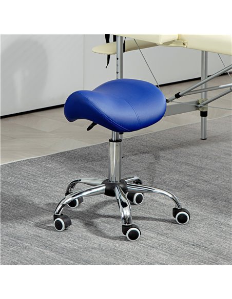 HOMCOM Saddle Stool, Height Adjustable Salon Chair for Massage Spa, Faux Leather, Brown 503-020V70DB - pic 93034 | FastDaddyshop