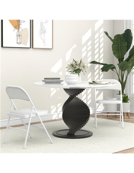 HOMCOM Padded Folding Chairs Set of 2 PU Leather Foldable Chairs with Cushioned Seat and Metal Frame for Home Office Dining, Whi - pic 93045 | FastDaddyshop