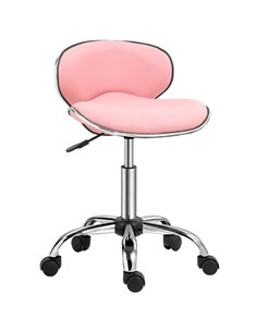 HOMCOM Adjustable Rolling Swivel Beauty Salon Chair, Stool for Spa, Pink 921-076V70PK