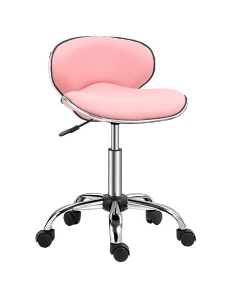 HOMCOM Adjustable Rolling Swivel Beauty Salon Chair, Stool for Spa, Pink 921-076V70PK - pic 93053 | FastDaddyshop