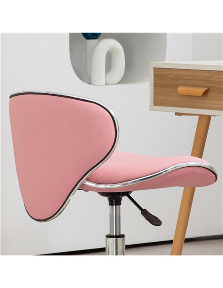 HOMCOM Adjustable Rolling Swivel Beauty Salon Chair, Stool for Spa, Pink 921-076V70PK - pic 93059 | FastDaddyshop