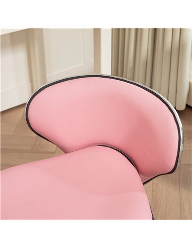 HOMCOM Adjustable Rolling Swivel Beauty Salon Chair, Stool for Spa, Pink 921-076V70PK