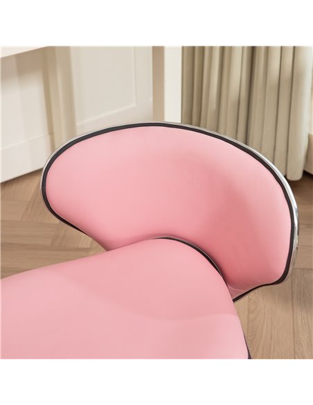 HOMCOM Adjustable Rolling Swivel Beauty Salon Chair, Stool for Spa, Pink 921-076V70PK - pic 93060 | FastDaddyshop