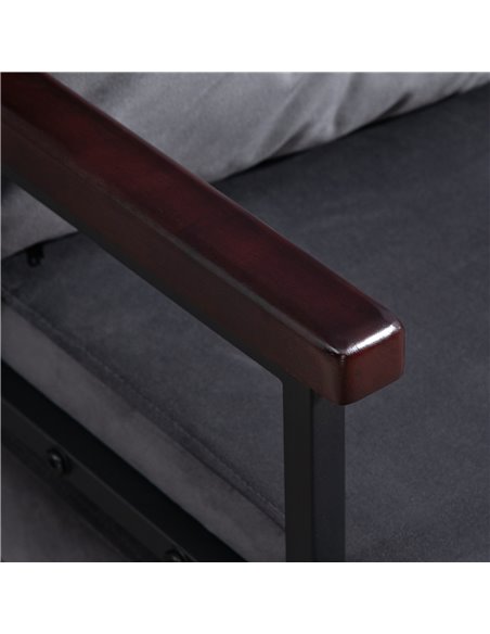 HOMCOM 4-in-1 Velvet-Feel Single Chair Bed, with Pillow - Charcoal Grey 839-834V70CG - pic 93096 | FastDaddyshop