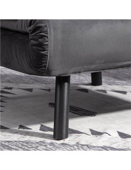 HOMCOM 4-in-1 Velvet-Feel Single Chair Bed, with Pillow - Charcoal Grey 839-834V70CG - pic 93097 | FastDaddyshop