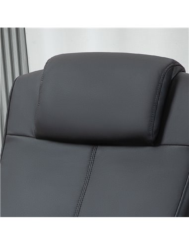 HOMCOM Faux Leather Reclining Chair and Footstool - Black 833-360V70BK