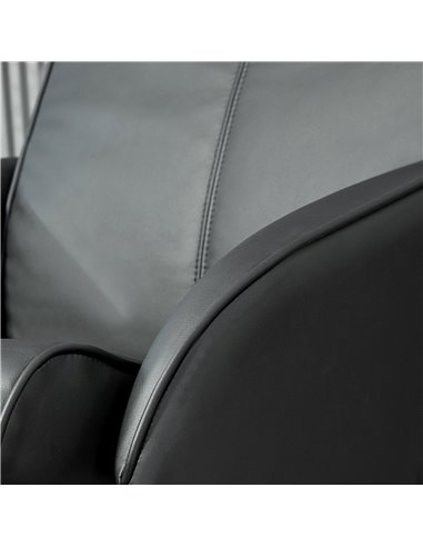 HOMCOM Faux Leather Reclining Chair and Footstool - Black 833-360V70BK