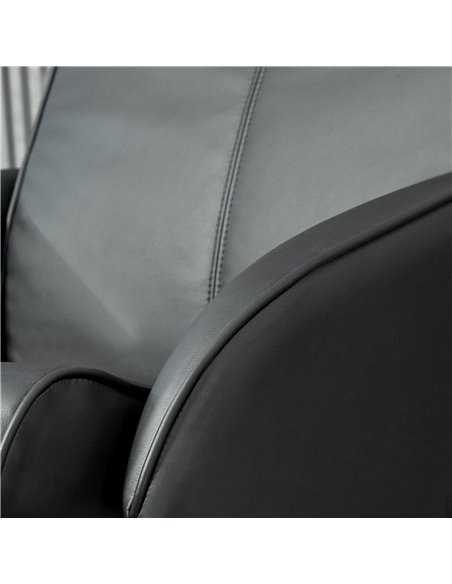 HOMCOM Faux Leather Reclining Chair and Footstool - Black 833-360V70BK - pic 93106 | FastDaddyshop