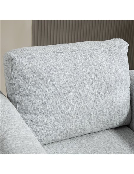 HOMCOM Vintage Accent Chair, Upholstered Occasional Chair with Back Pillow, Rolled Arms, Rubber Wood Legs, Light Grey 839-892V70 - pic 93132 | FastDaddyshop