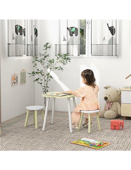 ZONEKIZ Children's 3 Piece Table and Chair Set, Flower Design, Ideal for Bedroom, Nursery, Playroom, Yellow 312-109V00YL - pic 93135 | FastDaddyshop