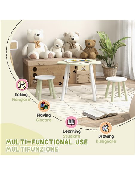 ZONEKIZ Children's 3 Piece Table and Chair Set, Flower Design, Ideal for Bedroom, Nursery, Playroom, Yellow 312-109V00YL - pic 93137 | FastDaddyshop