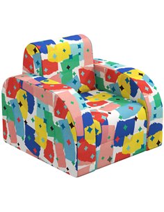AIYAPLAY Foldable Toddler Chair Soft Snuggle Sponge Filled for Bedroom Playroom, Aged 18 Months to 3 Years - Multicoloured 310-0