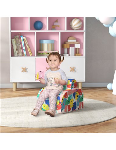 AIYAPLAY Foldable Toddler Chair Soft Snuggle Sponge Filled for Bedroom Playroom, Aged 18 Months to 3 Years - Multicoloured 310-0