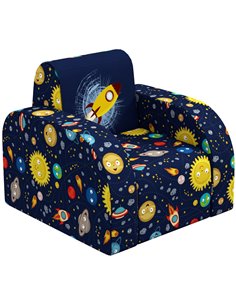 AIYAPLAY Foldable Toddler Chair Soft Snuggle Sponge Filled for Bedroom Playroom, Aged 18 Months to 3 Years - Dark Blue 310-077V7