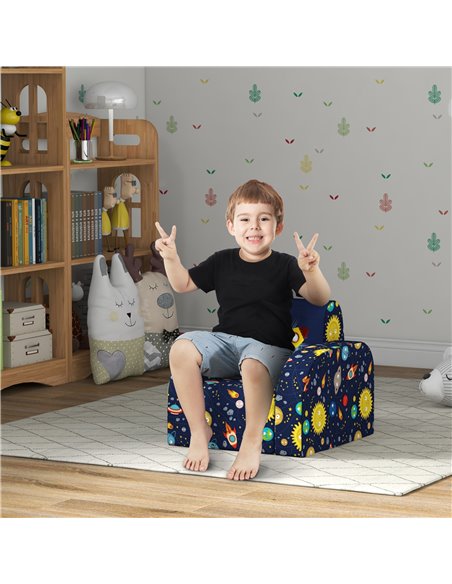 AIYAPLAY Foldable Toddler Chair Soft Snuggle Sponge Filled for Bedroom Playroom, Aged 18 Months to 3 Years - Dark Blue 310-077V7 - pic 93162 | FastDaddyshop