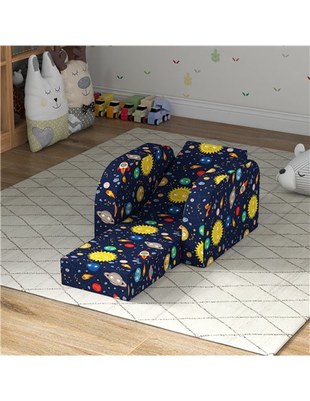 AIYAPLAY Foldable Toddler Chair Soft Snuggle Sponge Filled for Bedroom Playroom, Aged 18 Months to 3 Years - Dark Blue 310-077V7 - pic 93168 | FastDaddyshop