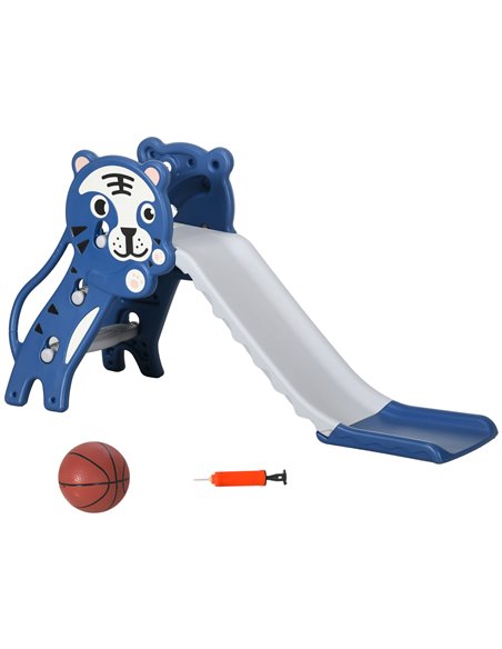 AIYAPLAY 2 in 1 Baby Slide for Indoor Use with Basketball Hoop, Basketball, for Ages 18-36 Months - Blue 331-043V00BU - pic 93260 | FastDaddyshop