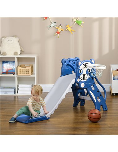 AIYAPLAY 2 in 1 Baby Slide for Indoor Use with Basketball Hoop, Basketball, for Ages 18-36 Months - Blue 331-043V00BU