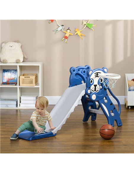 AIYAPLAY 2 in 1 Baby Slide for Indoor Use with Basketball Hoop, Basketball, for Ages 18-36 Months - Blue 331-043V00BU - pic 93261 | FastDaddyshop