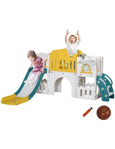 AIYAPLAY 7 in 1 Toddler Slide for 1-3 Years with Basketball Hoop, 331-054V00YL - pic 93296 | FastDaddyshop
