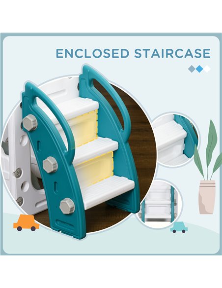 AIYAPLAY 7 in 1 Toddler Slide for 1-3 Years with Basketball Hoop, 331-054V00YL - pic 93301 | FastDaddyshop