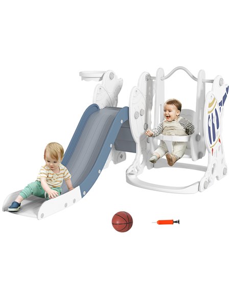 AIYAPLAY Space-Themed Kids Slide and Swing Set, with Basketball Hoop, Blue 331-038V00BU - pic 93323 | FastDaddyshop