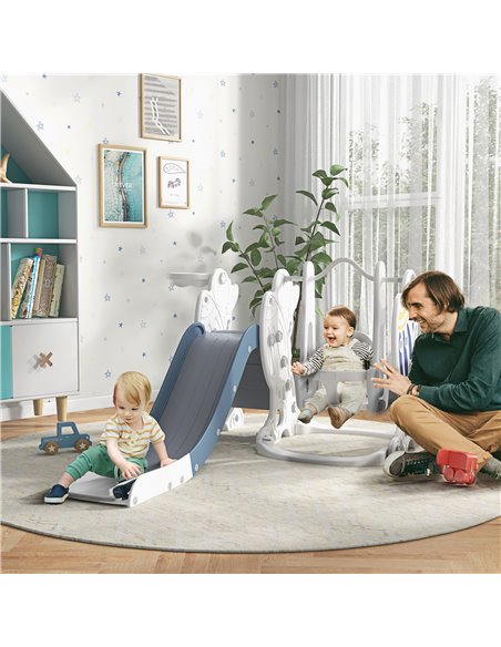 AIYAPLAY Space-Themed Kids Slide and Swing Set, with Basketball Hoop, Blue 331-038V00BU - pic 93324 | FastDaddyshop