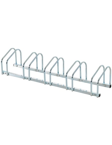HOMCOM Floor Parking Bike Stand, 5-Bike Capacity, Space-Saving Design, Durable Silver AA0-025 - pic 93359 | FastDaddyshop