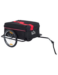 HOMCOM Bike Cargo Trailer W/Removable Cover-Red/Black 5664-0005R