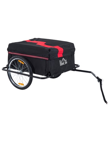 HOMCOM Bike Cargo Trailer W/Removable Cover-Red/Black 5664-0005R - pic 93368 | FastDaddyshop