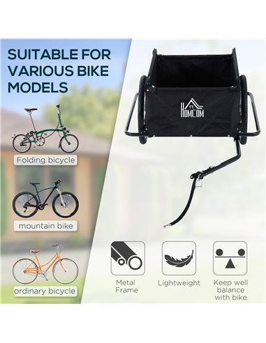 HOMCOM Bike Cargo Trailer W/Removable Cover-Red/Black 5664-0005R