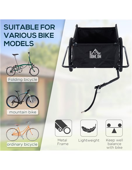 HOMCOM Bike Cargo Trailer W/Removable Cover-Red/Black 5664-0005R - pic 93371 | FastDaddyshop