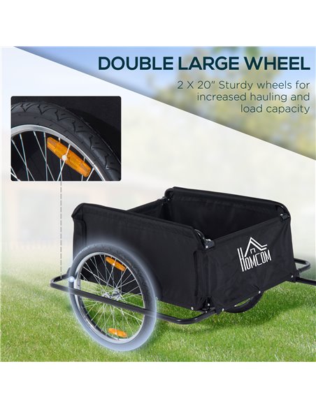 HOMCOM Bike Cargo Trailer W/Removable Cover-Red/Black 5664-0005R - pic 93373 | FastDaddyshop