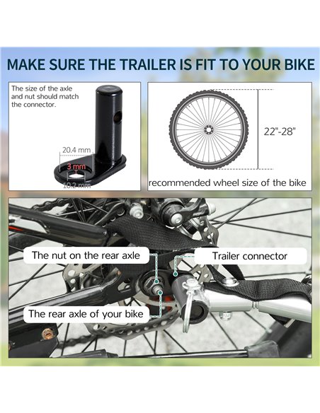 HOMCOM Bike Cargo Trailer W/Removable Cover-Red/Black 5664-0005R - pic 93374 | FastDaddyshop