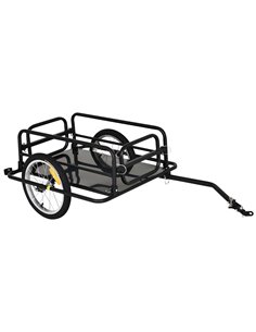 HOMCOM Bike Cargo Trailer in Steel Frame-Black B4-0008