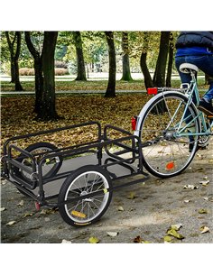 HOMCOM Bike Cargo Trailer in Steel Frame-Black B4-0008 2