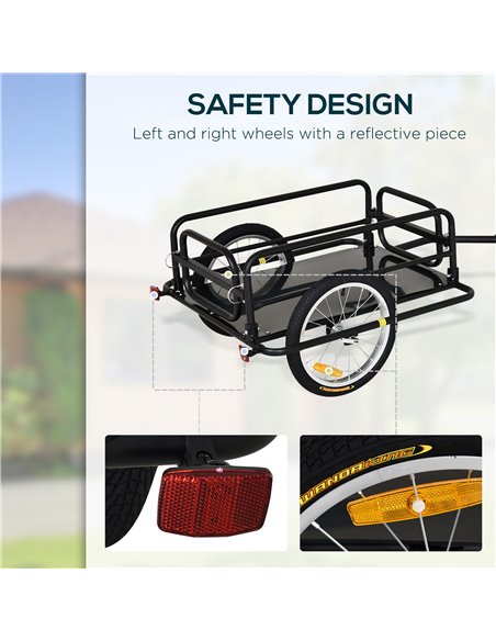 HOMCOM Bike Cargo Trailer in Steel Frame-Black B4-0008 - pic 93416 | FastDaddyshop