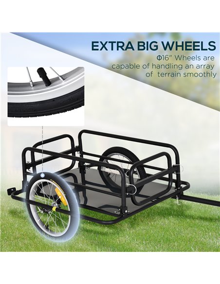 HOMCOM Bike Cargo Trailer in Steel Frame-Black B4-0008 - pic 93418 | FastDaddyshop