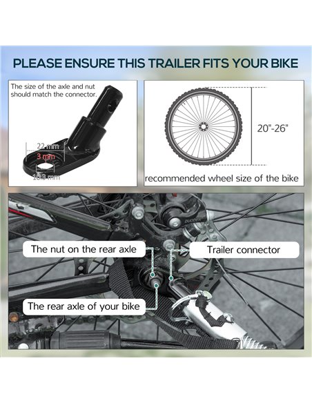 HOMCOM Bike Cargo Trailer in Steel Frame-Black B4-0008 - pic 93419 | FastDaddyshop
