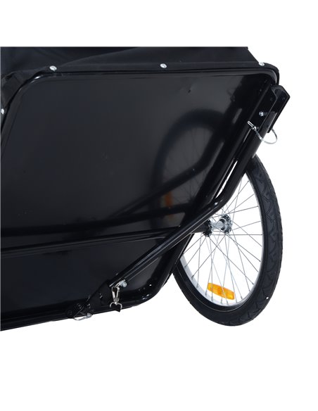 HOMCOM Folding Bike Trailer Cargo in Steel Frame Extra Bicycle Storage Carrier with Removable Cover and Hitch (White and Black)  - pic 93429 | FastDaddyshop