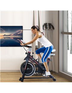 HOMCOM Belt-Driven Exercise Bike with LCD Display-Black A90-144 2