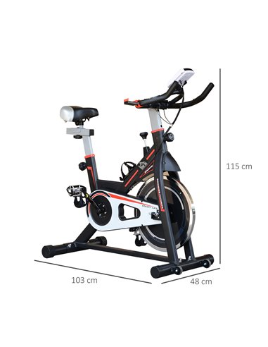HOMCOM Belt-Driven Exercise Bike with LCD Display-Black A90-144
