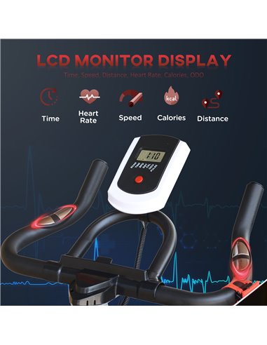HOMCOM Belt-Driven Exercise Bike with LCD Display-Black A90-144