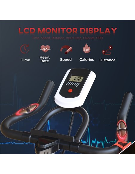 HOMCOM Belt-Driven Exercise Bike with LCD Display-Black A90-144 - pic 93434 | FastDaddyshop