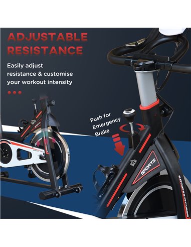 HOMCOM Belt-Driven Exercise Bike with LCD Display-Black A90-144