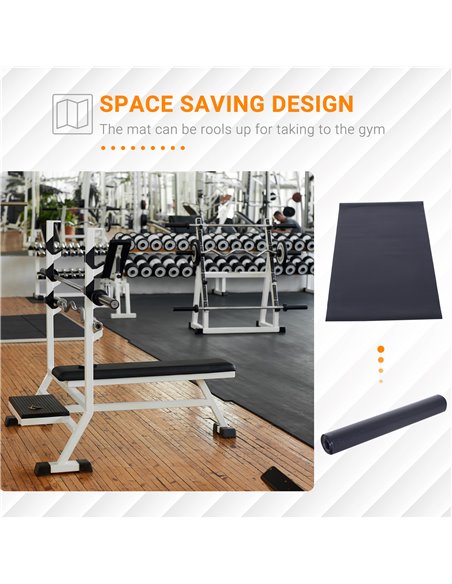 HOMCOM Equipment Mat for Gym Fitness, Thick Non-Slip Floor Protector for Treadmill, Exercise Bike A93-035V01 - pic 93461 | FastDaddyshop