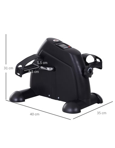 HOMCOM Mini Exercise Bike Fitness W/LCD Display, 9Wx 40Dx 31Hcm-Black A90-179BK