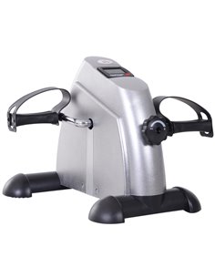 HOMCOM Mini Exercise Bike: LCD Display, Compact Fitness Equipment, Metallic Silver A90-179SR