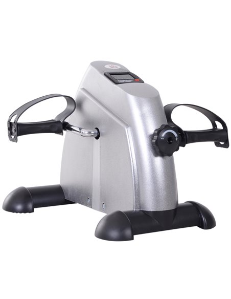 HOMCOM Mini Exercise Bike: LCD Display, Compact Fitness Equipment, Metallic Silver A90-179SR - pic 93476 | FastDaddyshop