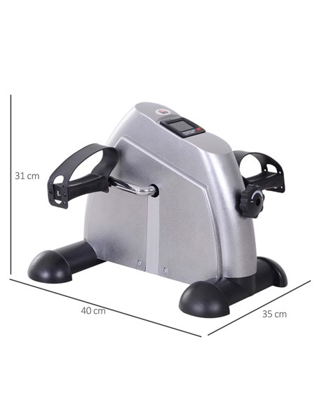 HOMCOM Mini Exercise Bike: LCD Display, Compact Fitness Equipment, Metallic Silver A90-179SR - pic 93478 | FastDaddyshop